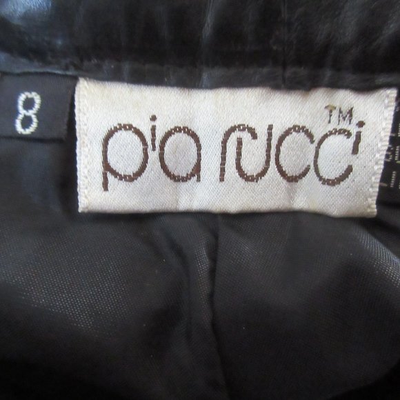 Pia Rucci Black Leather High Rise Pants - Picture 7 of 8